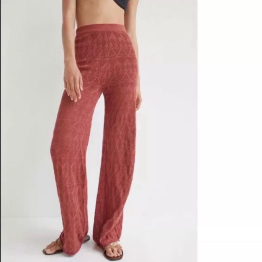 Flat White from Anthropologie lace pants size Large